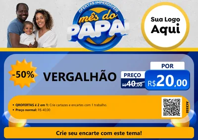 Modelo de Cartaz para Cartaz A4 Horizontal com o tema Ofertas Imperdíveis Mês Do Papai para Ferragens