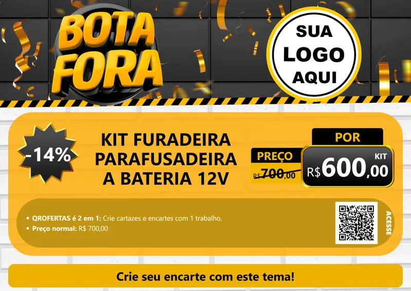 Modelo de Cartaz para Cartaz A4 Horizontal com o tema Bota Fora para Maquinas e Ferramentas