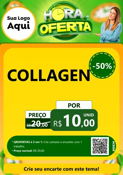 Modelo de Cartaz para Cartaz A4 Vertical com o tema Hora da Oferta para Suplementos alimentares