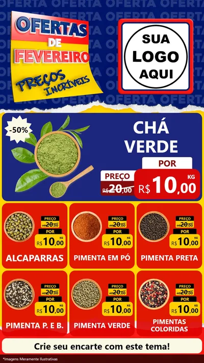 Modelo de Rede Social para Stories com o tema Ofertas de Fevereiro - Preços Incríveis para Produtos Naturais