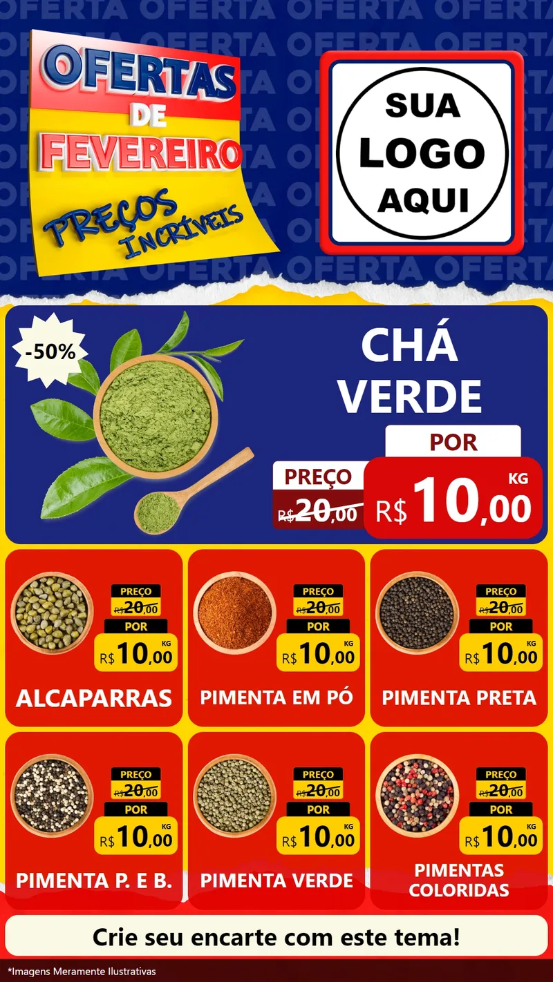 Modelo de Rede Social para Stories com o tema Ofertas de Fevereiro - Preços Incríveis para Produtos Naturais