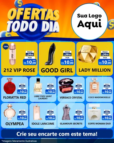 Modelo de Rede Social para Feed Instagram com o tema Ofertas Todo Dia para Perfumes