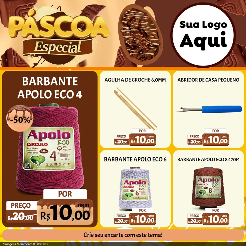 Modelo de Rede Social para Feed Facebook com o tema Páscoa Especial para Armarinho e Aviamentos