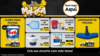 Modelo de TV para TV Horizontal com o tema Terça e Quarta Maluca para Produtos para Piscina