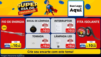 Modelo de TV para TV Horizontal com o tema Super Dia do Consumidor para Materiais Elétricos