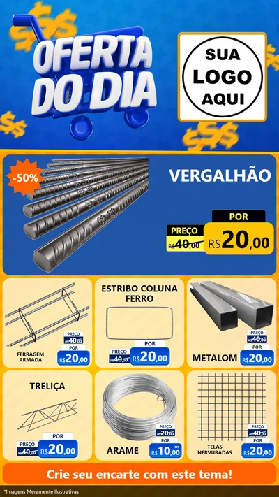 Modelo de Rede Social para Stories com o tema Oferta do Dia para Ferragens