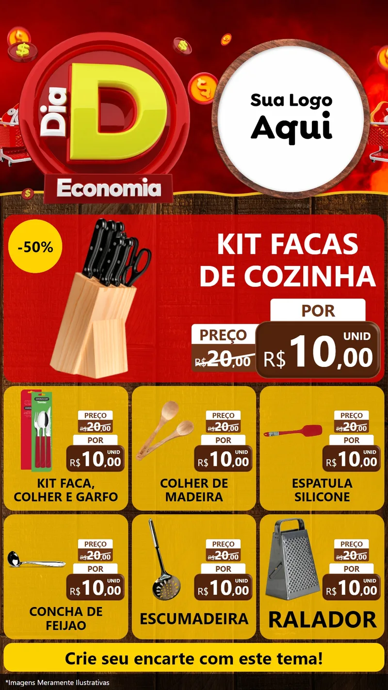 Modelo de Rede Social para Stories com o tema Dia D Economia para Utilidades Domésticas