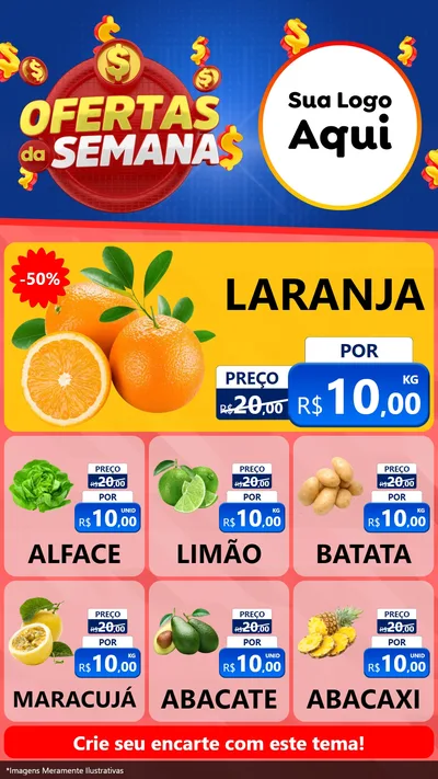Modelo de Rede Social para Stories com o tema Ofertas Da Semana para Hortifrúti