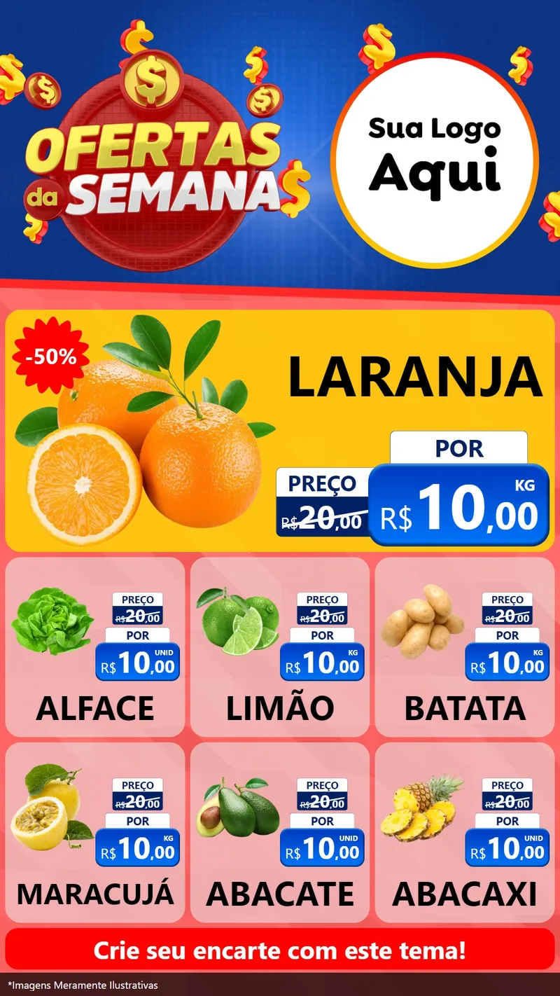 Modelo de Rede Social para Stories com o tema Ofertas Da Semana para Hortifrúti