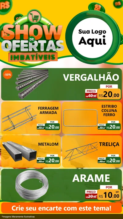 Modelo de TV para TV Vertical com o tema Show de Ofertas Imbatíveis para Ferragens