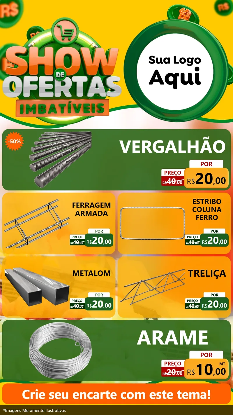 Modelo de TV para TV Vertical com o tema Show de Ofertas Imbatíveis para Ferragens