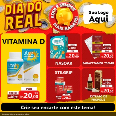 Modelo de Rede Social para Feed Facebook com o tema Dia Do Real para Farmácia