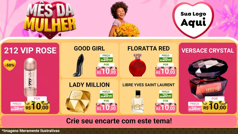 Modelo de TV para TV Horizontal com o tema Mês da Mulher para Perfumes