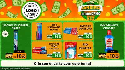 Modelo de TV para TV Horizontal com o tema Comece Janeiro Economizando para Higiene Pessoal