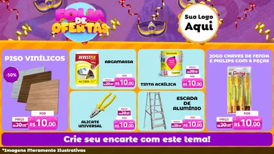 Modelo de TV para TV Horizontal com o tema Folia de Ofertas para Material para Construção