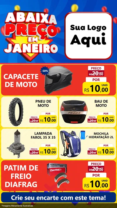 Modelo de TV para TV Vertical com o tema Abaixa Preço em Janeiro para Moto peças