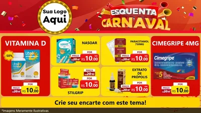 Modelo de TV para TV Horizontal com o tema Esquenta Carnaval para Farmácia
