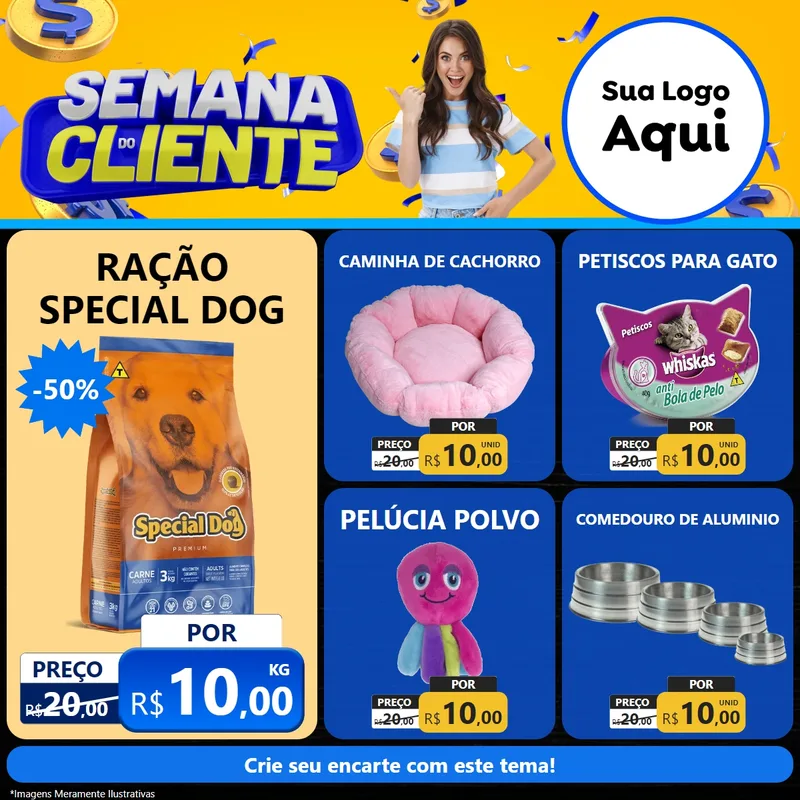 Modelo de Rede Social para Feed Facebook com o tema Semana do Cliente para Pet Shop
