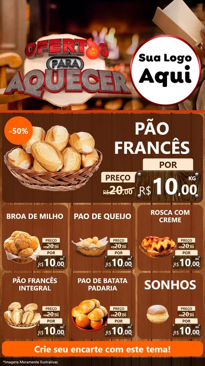 Modelo de Rede Social para Stories com o tema Ofertas Para Aquecer para Padaria