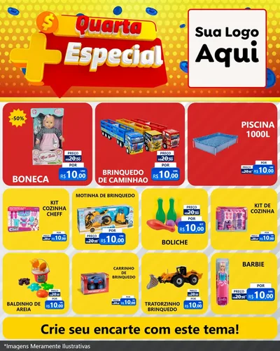 Modelo de Rede Social para Feed Instagram com o tema Quarta Mais Especial para Brinquedos