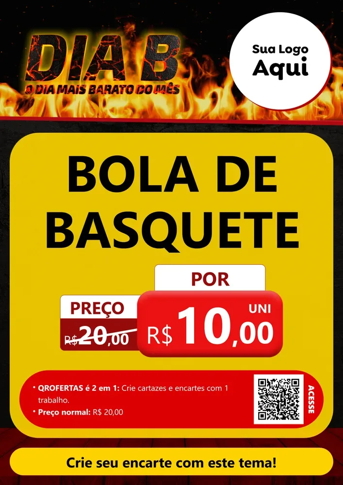 Modelo de Cartaz para Cartaz A4 Vertical com o tema Dia B para Artigos Esportivos