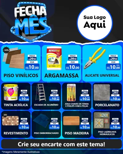 Modelo de Rede Social para Feed Instagram com o tema Fecha Mês para Material para Construção