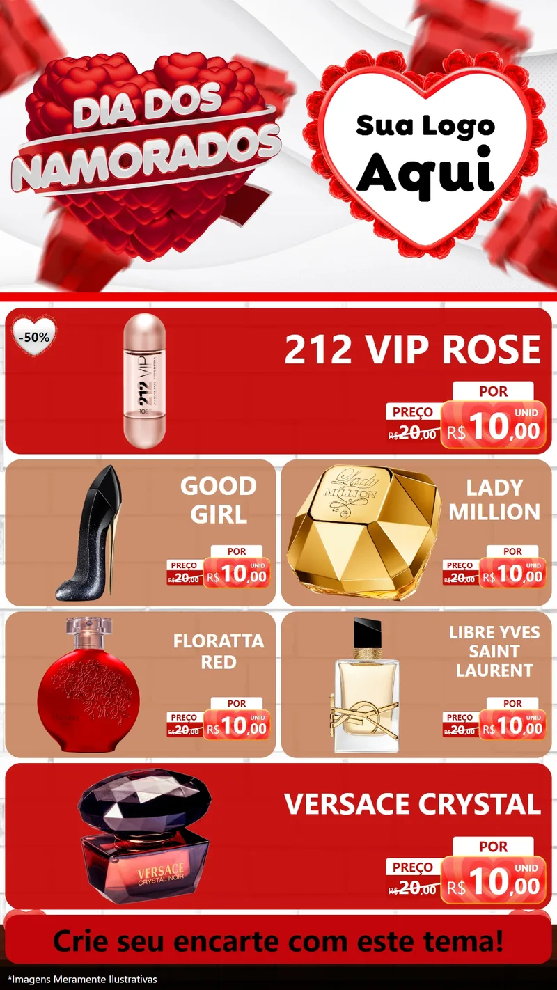 Modelo de TV para TV Vertical com o tema Dia dos Namorados para Perfumes