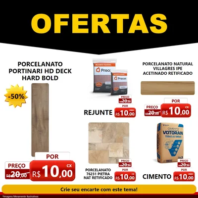 Modelo de Rede Social para Feed Facebook com o tema Ofertas Preto e Vermelho Cartaz para Pisos e revestimentos