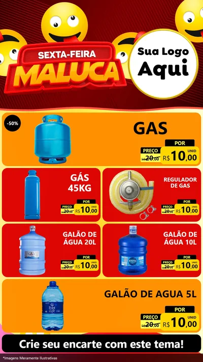Modelo de TV para TV Vertical com o tema Sexta-feira Maluca para Água e gás