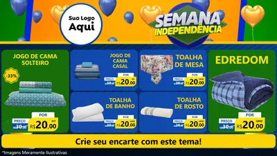 Modelo de TV para TV Horizontal com o tema Semana da Independência para Cama, Mesa e Banho