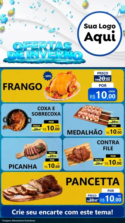 Modelo de TV para TV Vertical com o tema Ofertas de Inverno para Assados