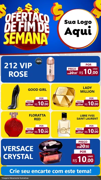 Modelo de TV para TV Vertical com o tema Ofertaço de Fim de Semana para Perfumes