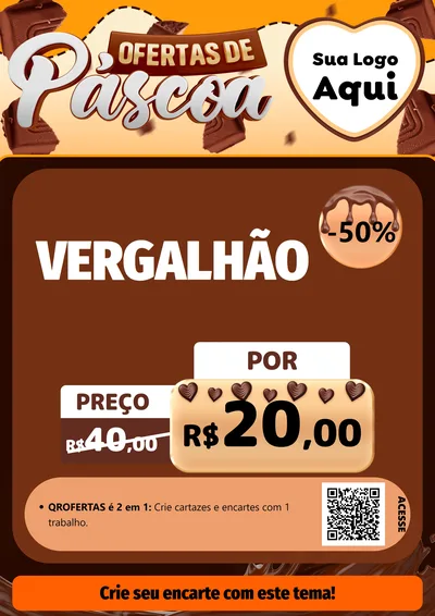 Modelo de Cartaz para Cartaz A4 Vertical com o tema Ofertas de Páscoa para Ferragens