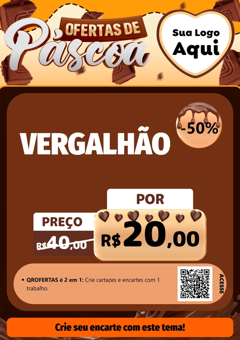 Modelo de Cartaz para Cartaz A4 Vertical com o tema Ofertas de Páscoa para Ferragens