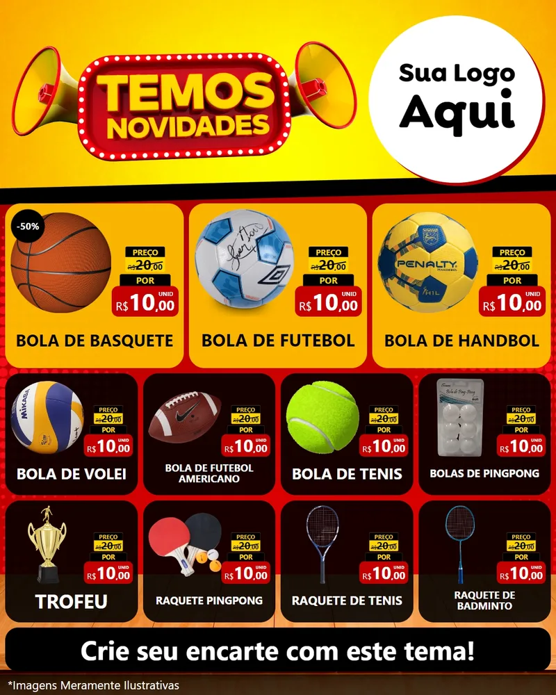 Modelo de Rede Social para Feed Instagram com o tema Temos Novidades para Artigos Esportivos