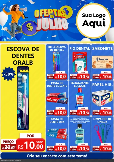Modelo de Encarte para Encarte A4 Vertical com o tema Ofertas de Julho para Higiene Pessoal