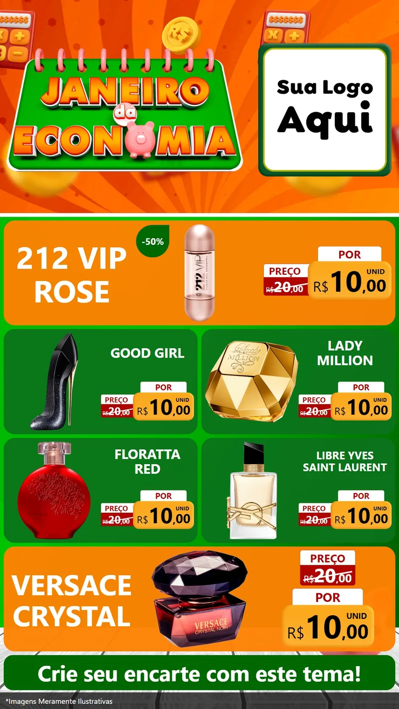 Modelo de TV para TV Vertical com o tema Janeiro da Economia para Perfumes