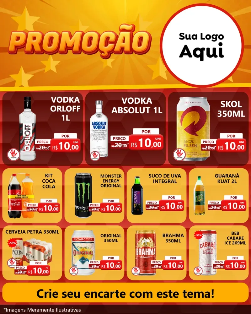 Modelo de Rede Social para Feed Instagram com o tema Promoção para Distribuidora de bebidas