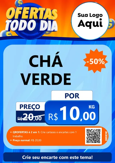 Modelo de Cartaz para Cartaz A4 Vertical com o tema Ofertas Todo Dia para Produtos Naturais