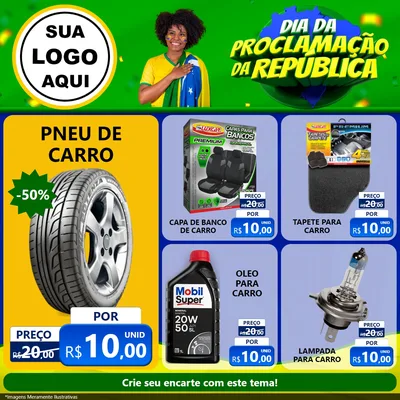 Modelo de Rede Social para Feed Facebook com o tema Dia Da Proclamação Da República para Auto peças