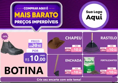 Modelo de Encarte para Encarte A4 Horizontal com o tema Mais Barato para Agropecuária