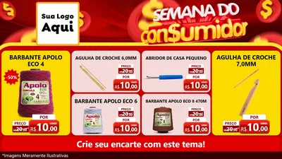 Modelo de TV para TV Horizontal com o tema Semana do Consumidor para Armarinho e Aviamentos