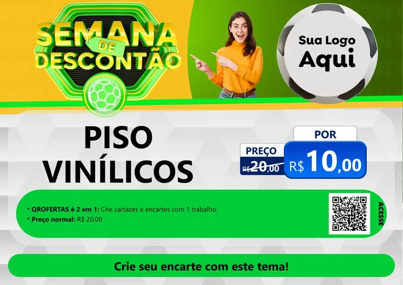 Modelo de Cartaz para Cartaz A4 Horizontal com o tema Semana de Descontão - Copa para Material para Construção
