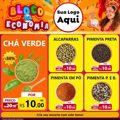 Modelo de Rede Social para Feed Facebook com o tema Bloco da Economia para Produtos Naturais