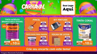 Modelo de TV para TV Horizontal com o tema Pré-Carnaval Com Economia para Tintas e Ferramentas