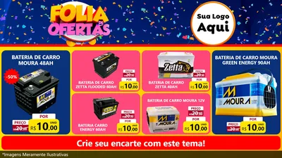 Modelo de TV para TV Horizontal com o tema Folia de Ofertas para Baterias Elétricas