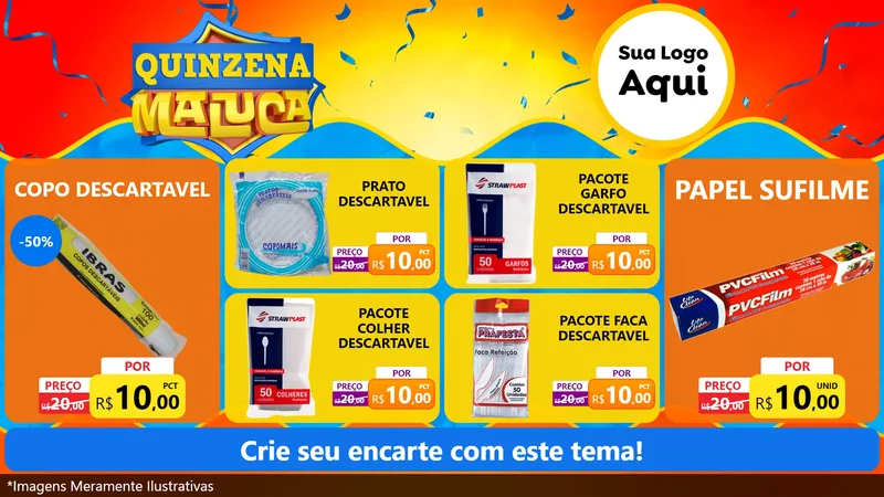 Modelo de TV para TV Horizontal com o tema Quinzena Maluca para Embalagens