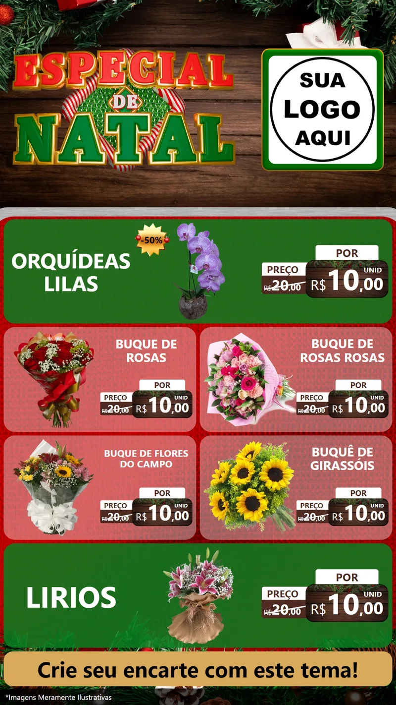 Modelo de TV para TV Vertical com o tema Especial de Natal para Floricultura e jardim