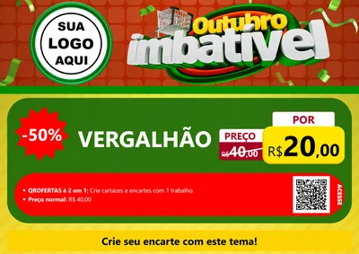 Modelo de Cartaz para Cartaz A4 Horizontal com o tema Outubro Imbatível para Ferragens