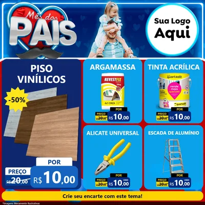 Modelo de Rede Social para Feed Facebook com o tema Mês Dos Pais para Material para Construção